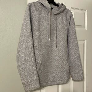 Ralph Lauren light grey/dark grey hoodie with front pocket in a diamond pattern
